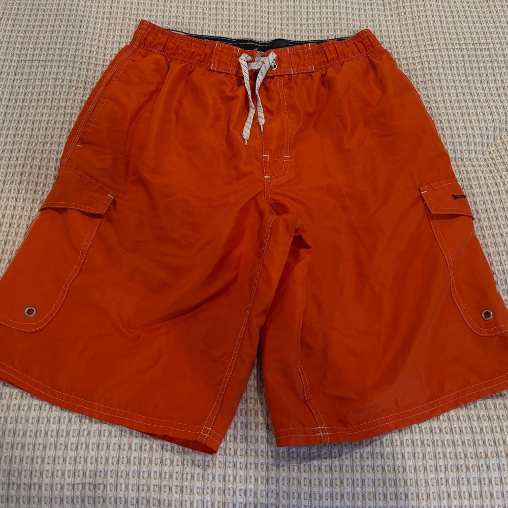 Men’s Beverly Hills Polo Club Orange Swim Trunks Bathing Suit